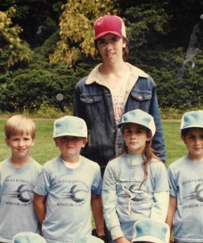 Yep that is me coaching T-Ball summer of 1988, right when I met Wolsey - old photo I haven't cleaned up after scanning .